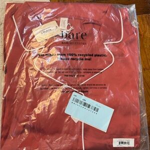 bare Necessities Pink-Red Pajama Top with Contrast Piping